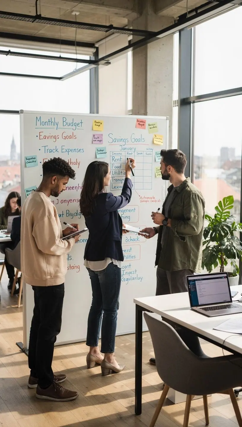 Személyes pénzügyi napló nyitott oldalakkal, íróeszköz mellett