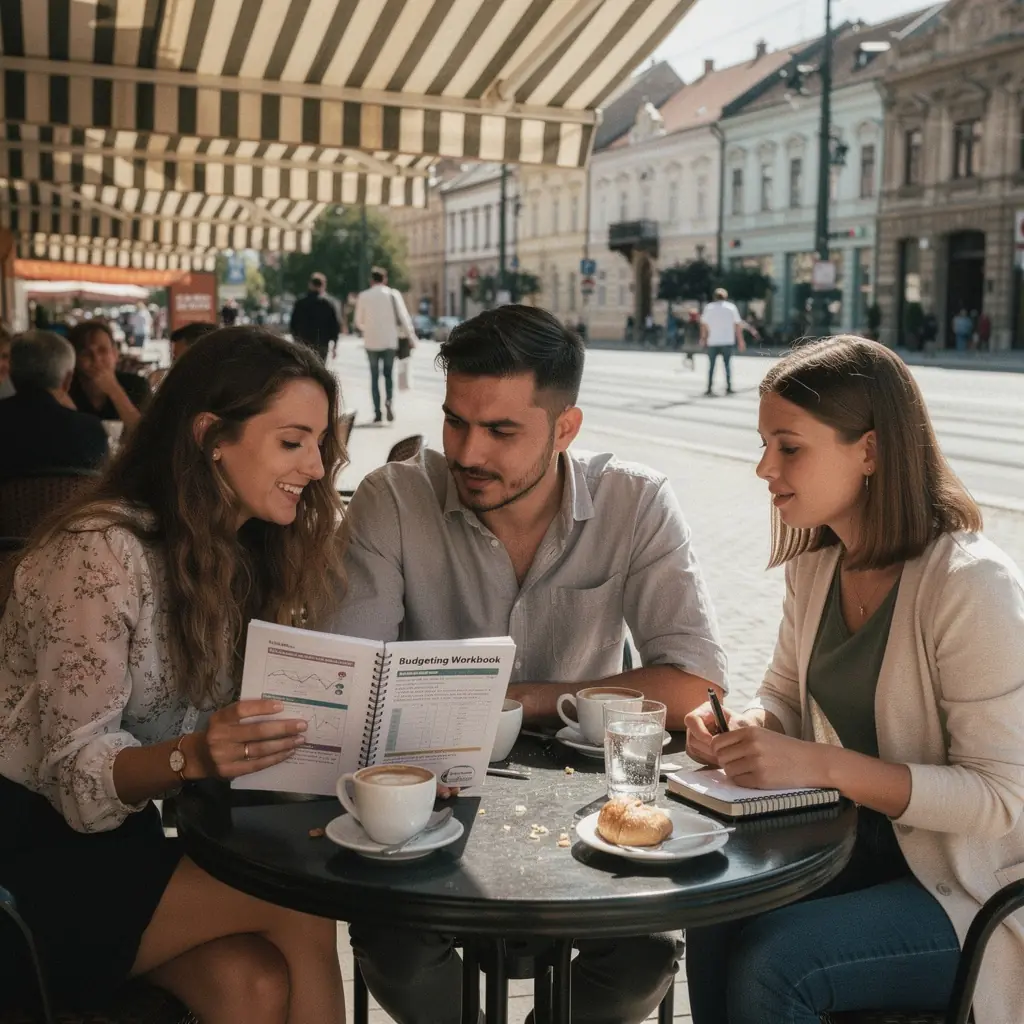 Személyes pénzügyi napló, tele írásokkal és pénzkezelési tippekkel.
